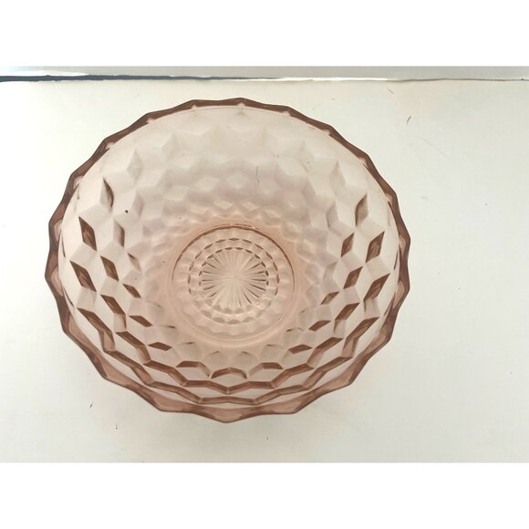 Pink Depression Glass By Jeannette Glass  Cubist Pattern 6 1/2” - Picture 3 of 5